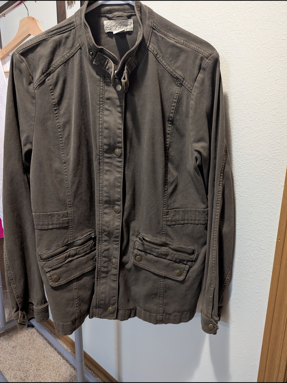 Lucky Brand Women's Military Field Jacket in Olive Green